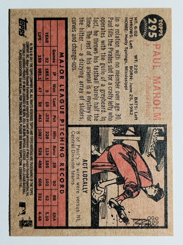 2011 Topps Heritage #295 Paul Maholm