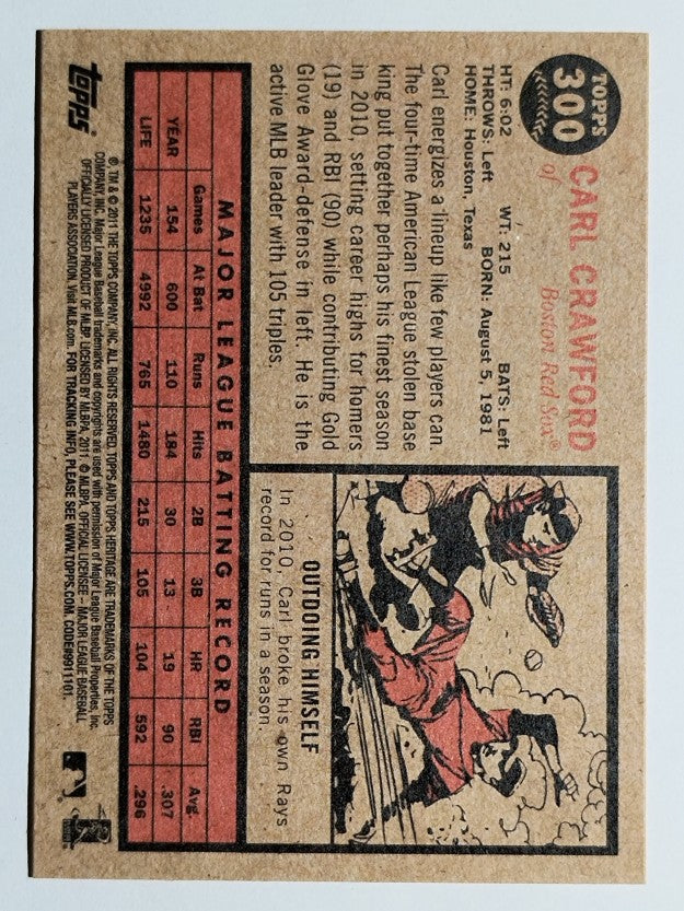 2011 Topps Heritage #300 Carl Crawford
