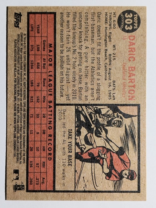 2011 Topps Heritage #303 Daric Barton