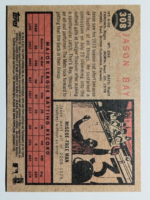 2011 Topps Heritage #308 Jason Bay