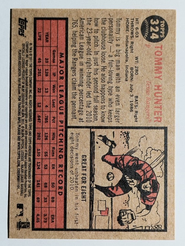 2011 Topps Heritage #324 Tommy Hunter