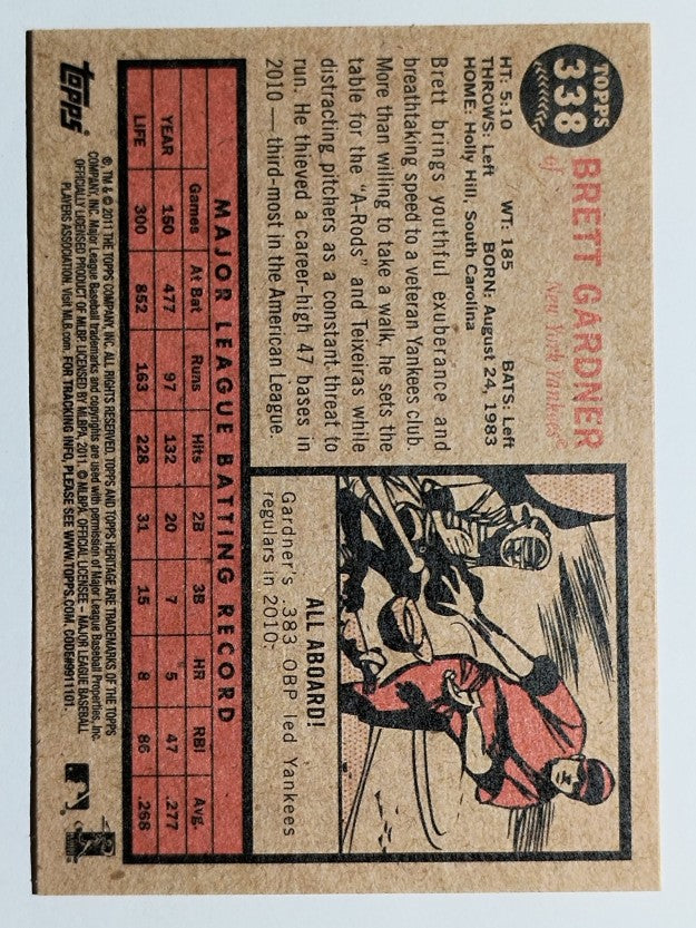 2011 Topps Heritage #338 Brett Gardner