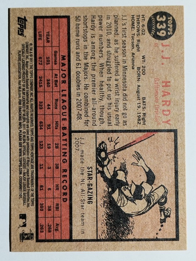 2011 Topps Heritage #339 J.J. Hardy