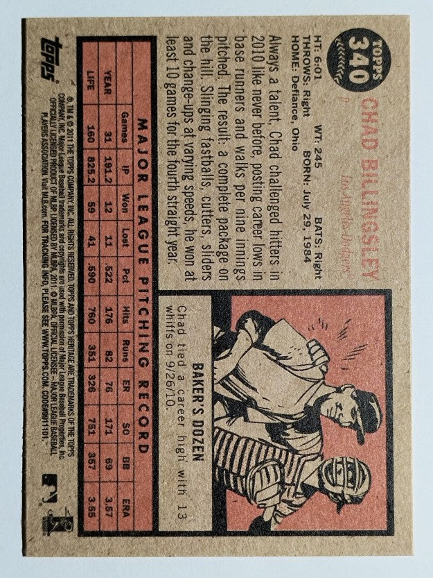 2011 Topps Heritage #340 Chad Billingsley