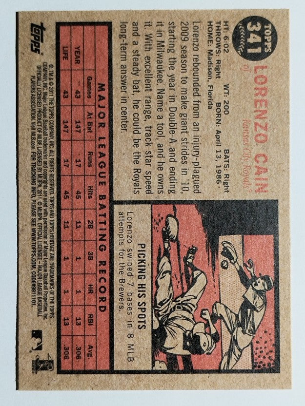 2011 Topps Heritage #341 Lorenzo Cain