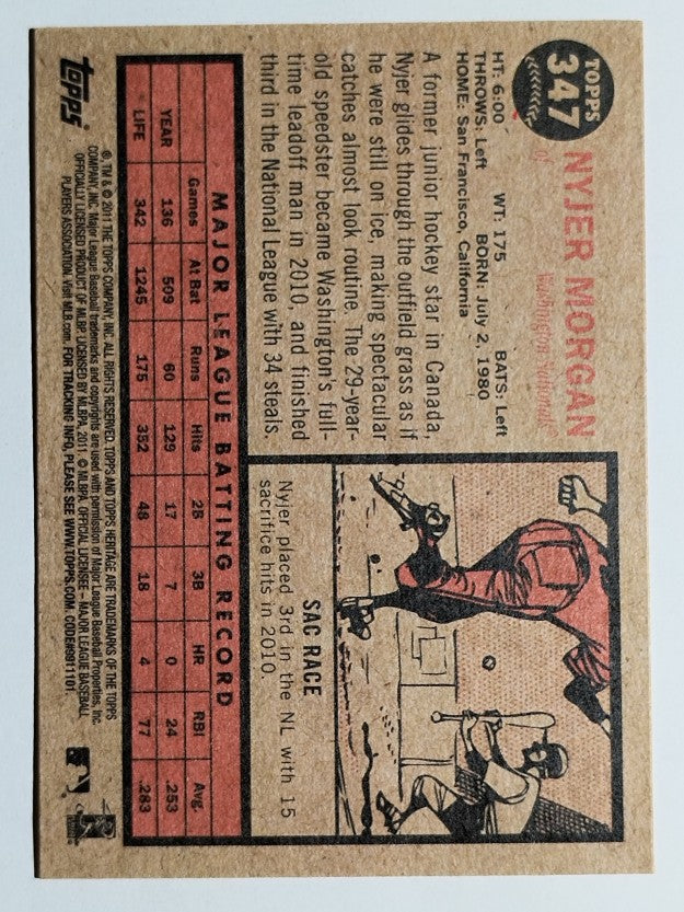 2011 Topps Heritage #347 Nyjer Morgan