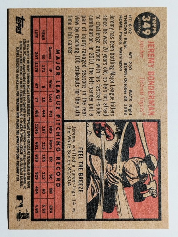 2011 Topps Heritage #349 Jeremy Bonderman