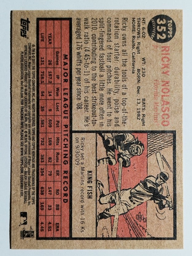 2011 Topps Heritage #352 Ricky Nolasco