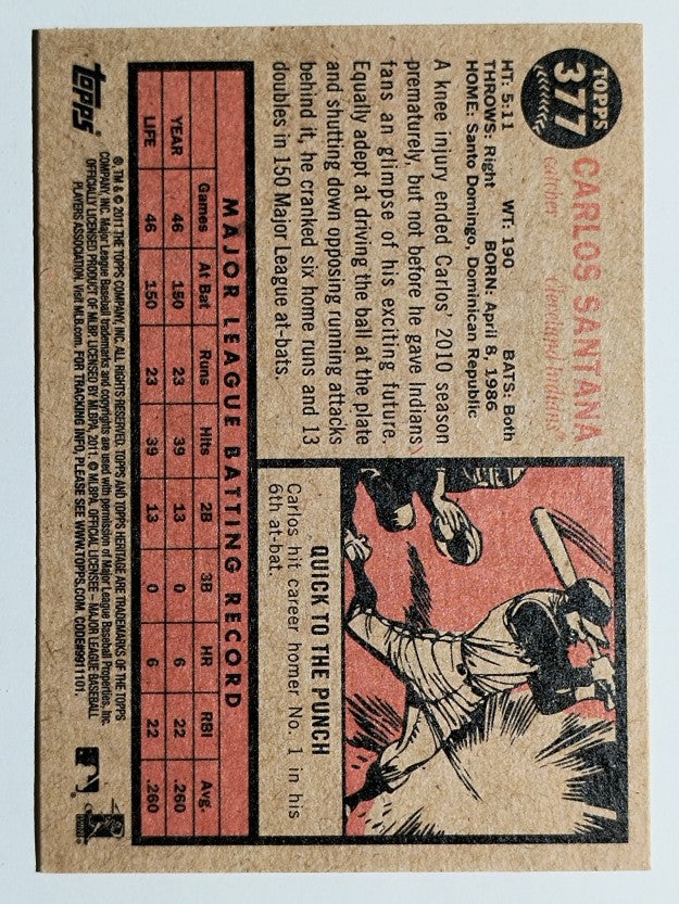 2011 Topps Heritage #377 Carlos Santana