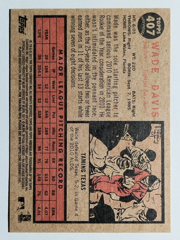 2011 Topps Heritage #407 Wade Davis