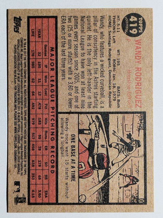 2011 Topps Heritage #419 Wandy Rodriguez
