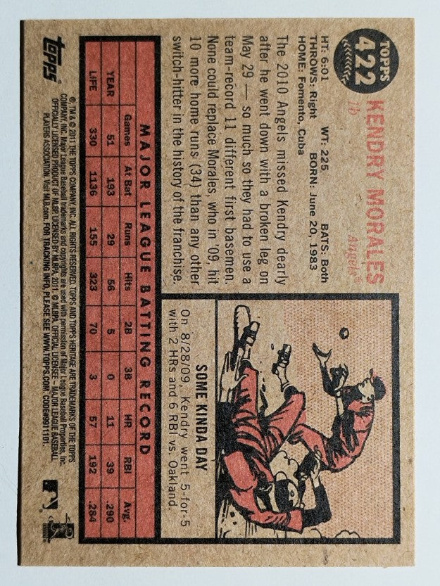 2011 Topps Heritage #422 Kendry Morales