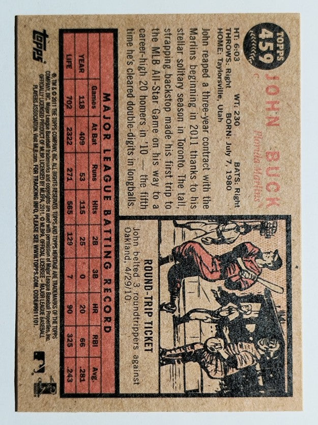 2011 Topps Heritage #459 John Buck SP