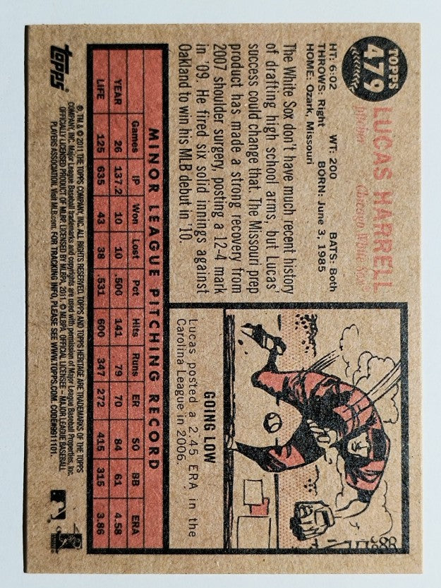 2011 Topps Heritage #479 Lucas Harrell SP