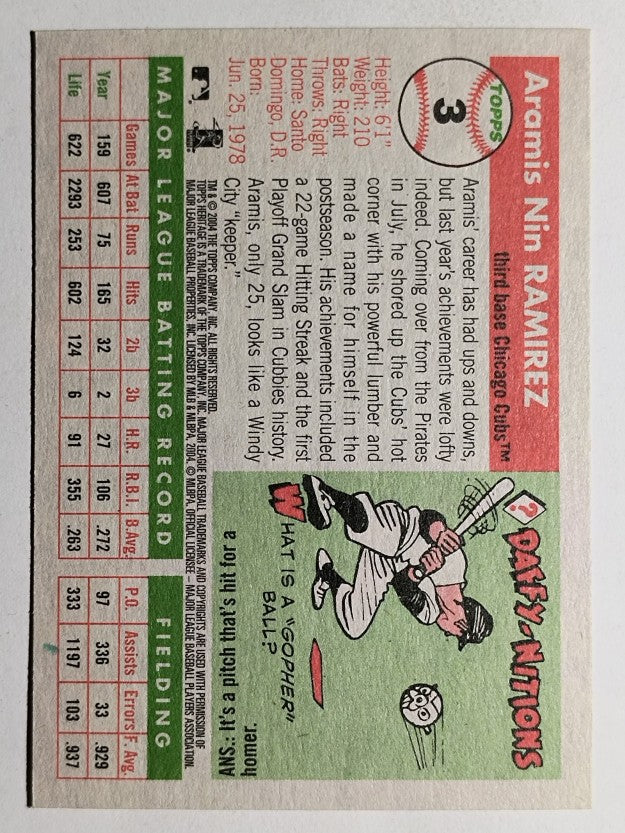 2004 Topps Heritage #3 Aramis Ramirez