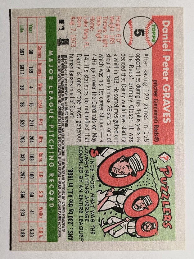 2004 Topps Heritage #5 Danny Graves