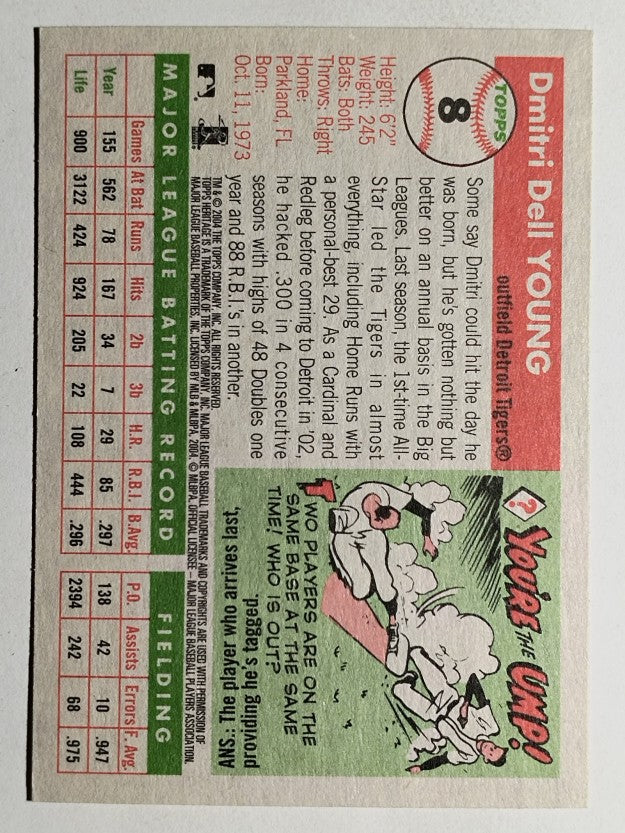 2004 Topps Heritage #8A Dmitri Young New Logo