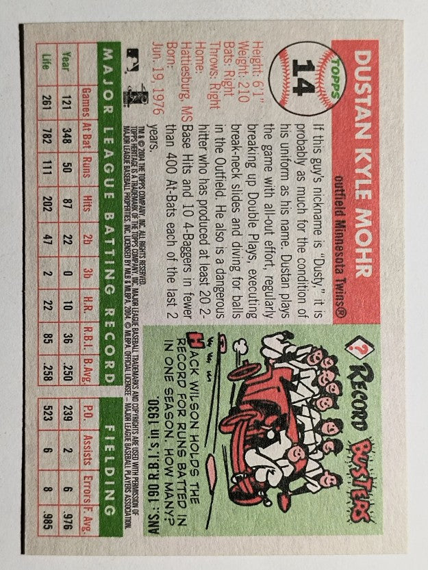 2004 Topps Heritage #14 Dustan Mohr