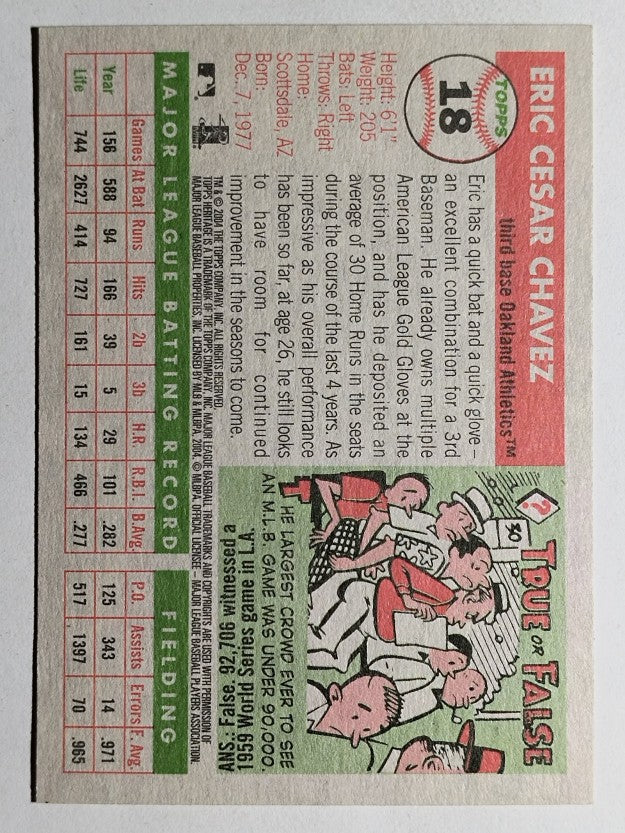 2004 Topps Heritage #18 Eric Chavez