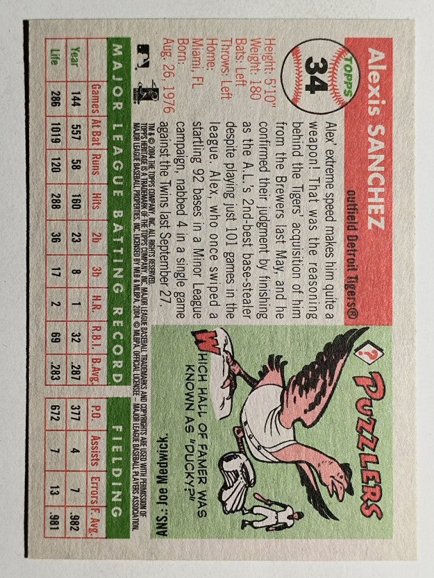 2004 Topps Heritage #34 Alex Sanchez