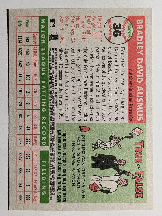 2004 Topps Heritage #36 Brad Ausmus