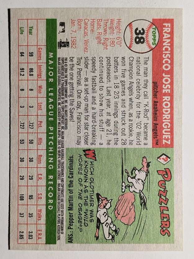 2004 Topps Heritage #38 Francisco Rodriguez