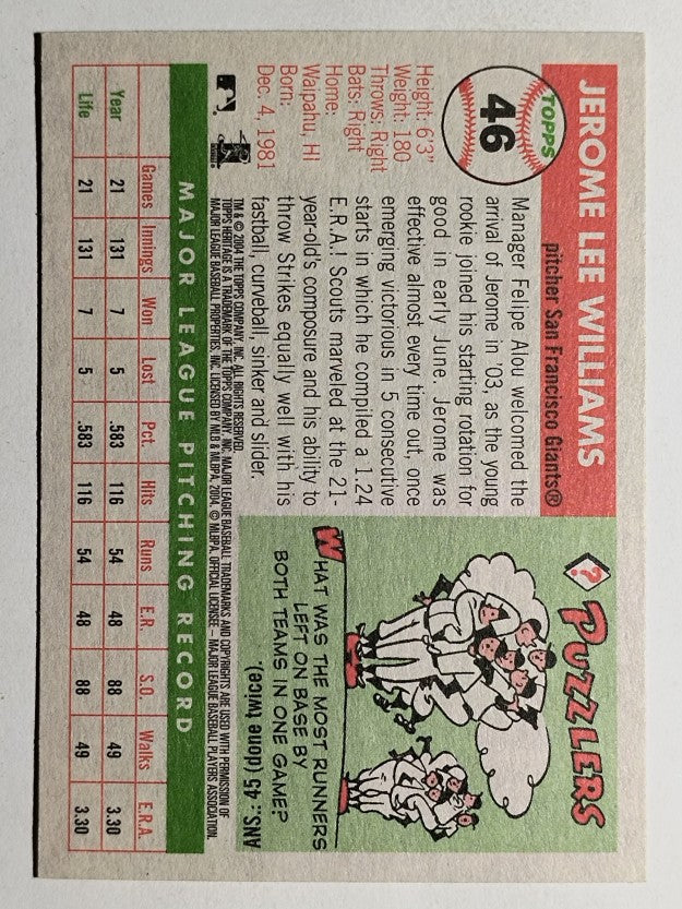 2004 Topps Heritage #46 Jerome Williams