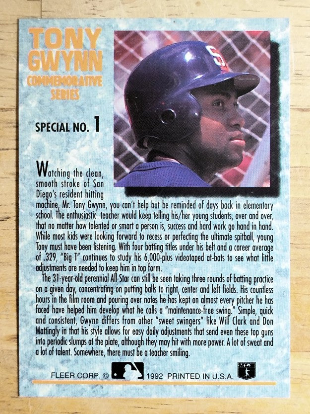 1992 Ultra Gwynn #S1 Tony Gwynn