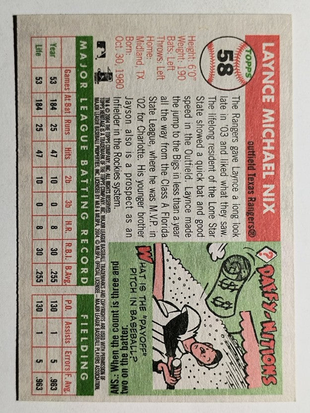2004 Topps Heritage #58 Laynce Nix