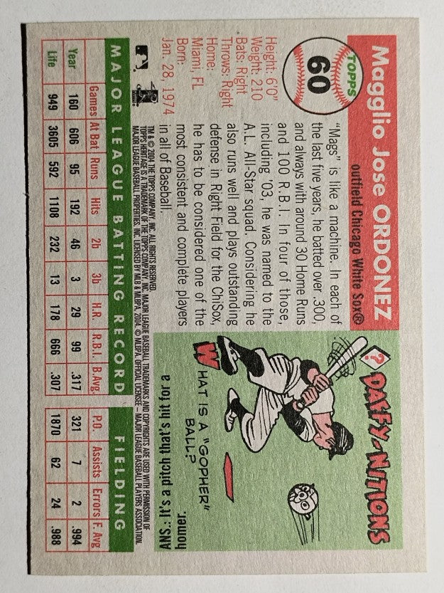 2004 Topps Heritage #60A Magglio Ordonez Running