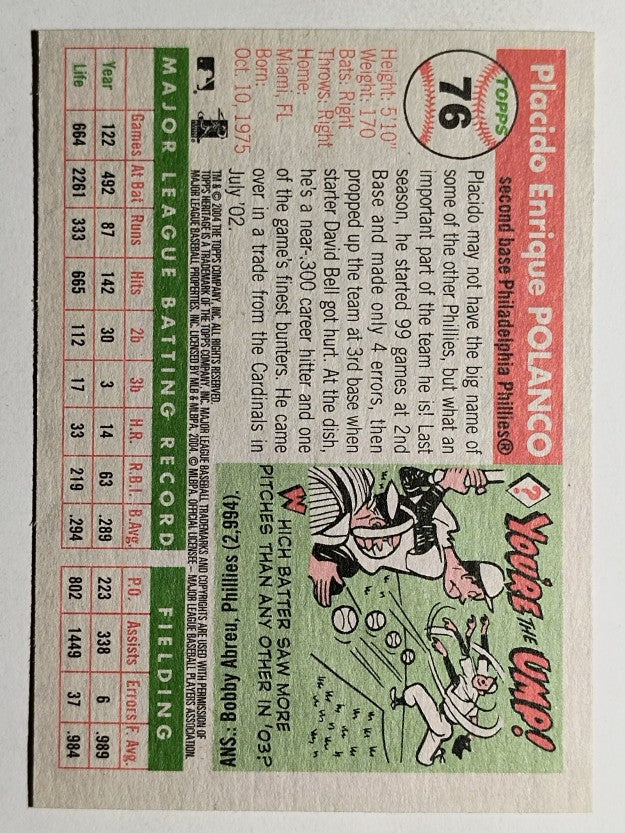 2004 Topps Heritage #76 Placido Polanco