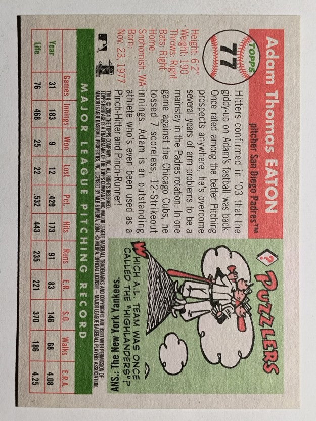 2004 Topps Heritage #77 Adam Eaton