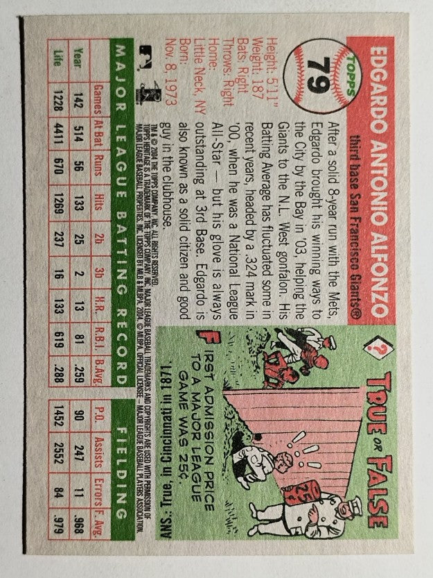 2004 Topps Heritage #79 Edgardo Alfonzo