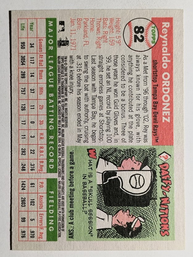 2004 Topps Heritage #82 Rey Ordonez