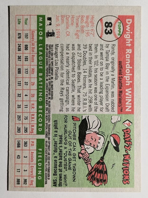 2004 Topps Heritage #83 Randy Winn