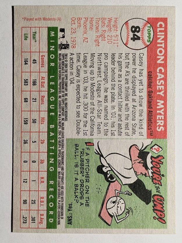 2004 Topps Heritage #84 Casey Myers RC