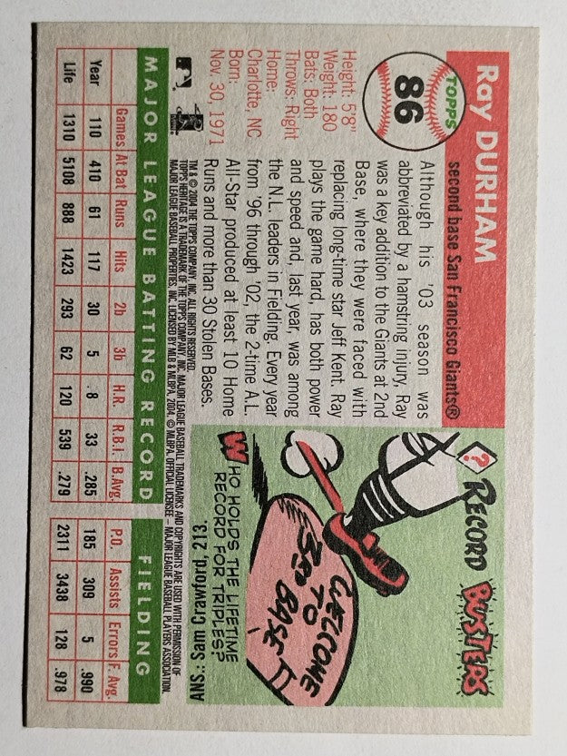 2004 Topps Heritage #86 Ray Durham