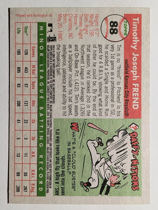 2004 Topps Heritage #88 Tim Frend RC