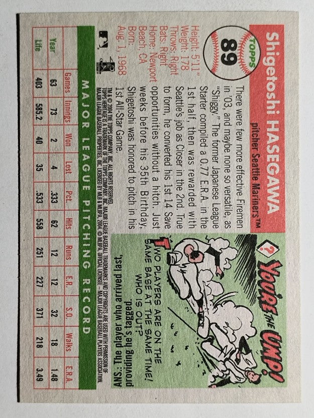 2004 Topps Heritage #89 Shigetoshi Hasegawa