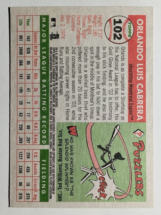 2004 Topps Heritage #102 Orlando Cabrera