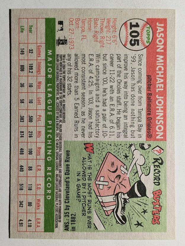 2004 Topps Heritage #105 Jason Johnson
