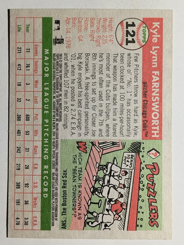 2004 Topps Heritage #121 Kyle Farnsworth