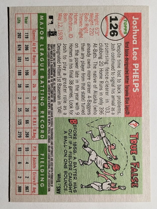 2004 Topps Heritage #126 Josh Phelps