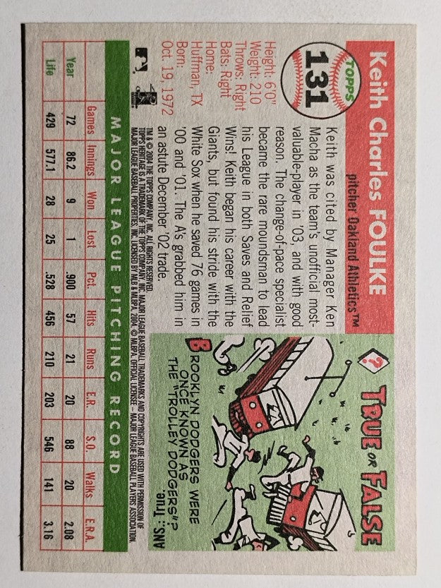 2004 Topps Heritage #131 Keith Foulke