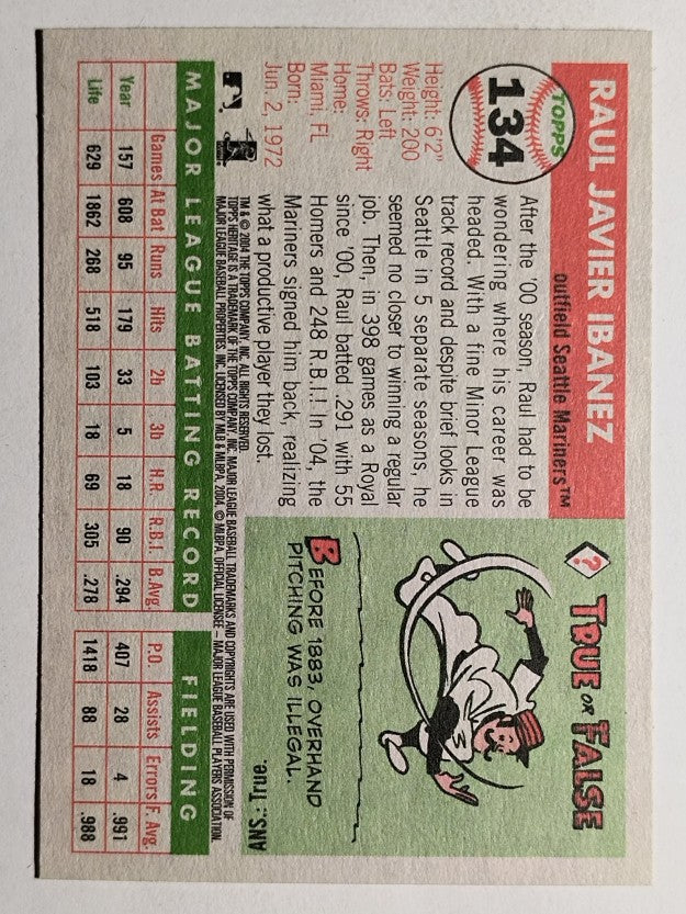 2004 Topps Heritage #134 Raul Ibanez