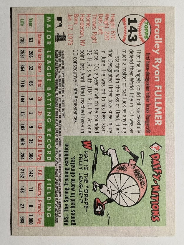 2004 Topps Heritage #143 Brad Fullmer