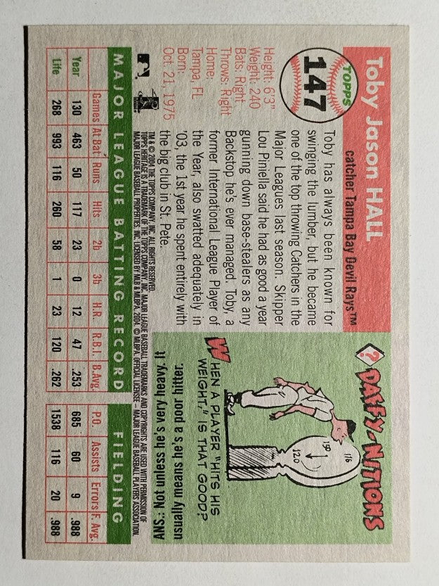 2004 Topps Heritage #147 Toby Hall