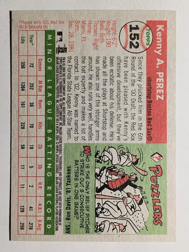 2004 Topps Heritage #152 Kenny Perez RC