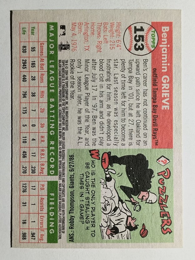 2004 Topps Heritage #153 Ben Grieve