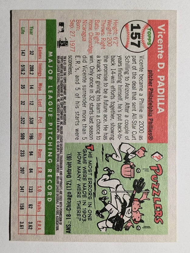 2004 Topps Heritage #157 Vicente Padilla